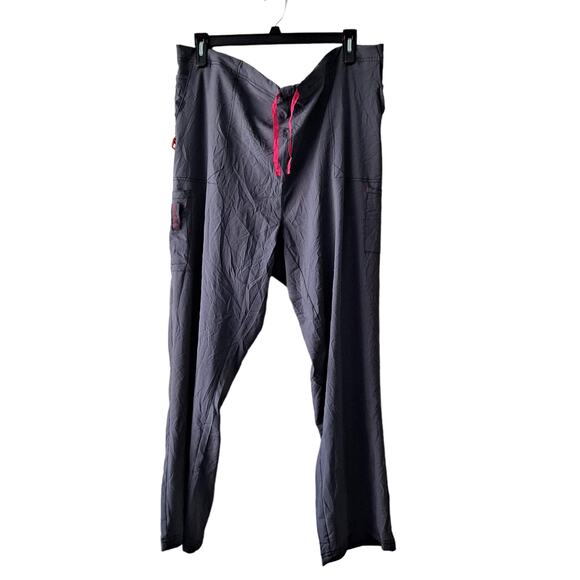 Carhatt Mens Gray Pink Elastic Waist Pull On Cargo RIP STEP SCRUB Pants Size3XL - Picture 2 of 16